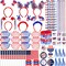 4th of July Accessories Bulk Party Supplies, 146Pcs Patriotic Party Favors Set